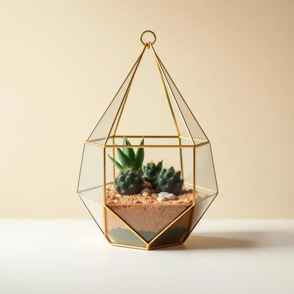 Геометрический флорариум — Brass framed terrarium